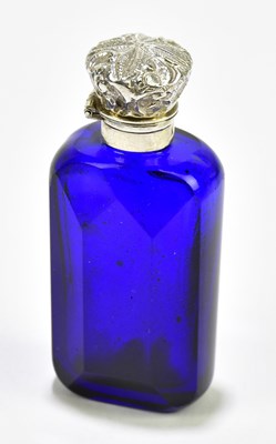 Lot 1382 - A Victorian Bristol Blue perfume bottle with...