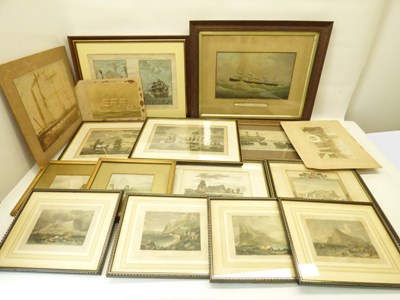Lot 474 - Approximately sixteen 18th and 19th century maritime engravings