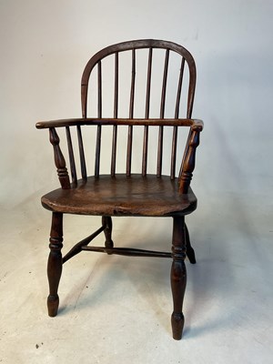 Lot 2549 - A 19th century child's ash and elm hoop back...