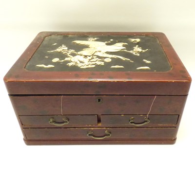 Lot 434 - An early 20th century Oriental sewing box