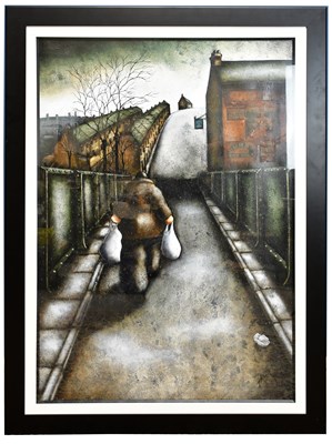 Lot 193 - LOU HARRIS; oil on board, "Heading for...