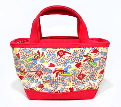Lot 710 - LULU GUINNESS; a multi-coloured coated canvas...