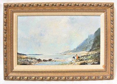 Lot 363 - WILLIAM WILLIAMSON; oil on board, coastal...