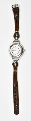 Lot 2203 - A silver cased gentleman's wristwatch, stamped...