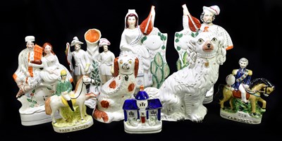 Lot 1657 - A small quantity of Staffordshire figures to...