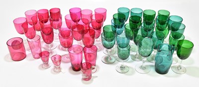 Lot 1801 - A quantity of cranberry glasses, together with...
