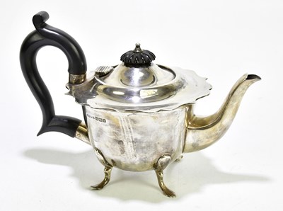 Lot 1055 - W & EV; a George V hallmarked silver teapot,...