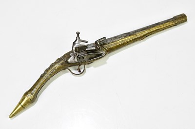 Lot 585 - An Albanian Miquelet 'Rat-Tail' flintlock...