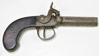Lot 601 - A 19th century percussion cap muff pistol with...
