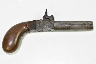Lot 598 - A 19th century percussion cap muff pistol with...