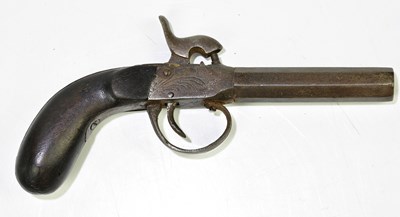 Lot 622 - A 19th century percussion cap muff pistol with...