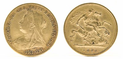 Lot 1441 - A Victoria half sovereign, old head, 1895.