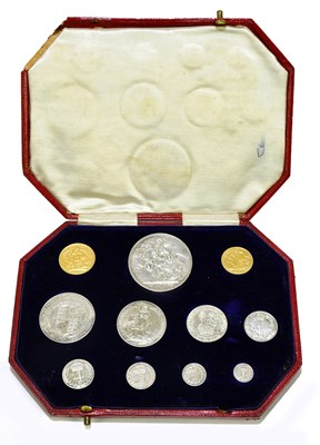 Lot 1392 - A 1902 specimen coin set to include sovereign,...