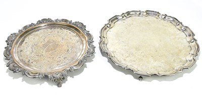 Lot 1027 - A 19th century Sheffield plate salver, with...