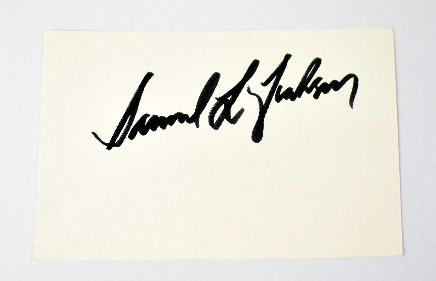 Lot 592 - SAMUEL L JACKSON; a card bearing the actor's