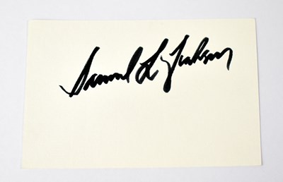 Lot 592 - SAMUEL L JACKSON; a card bearing the actor's...