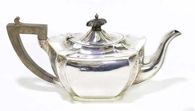 Lot 1053 - An early 20th century hallmarked silver teapot...