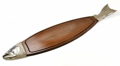 Lot 1028 - A very large fish platter with plated head and...