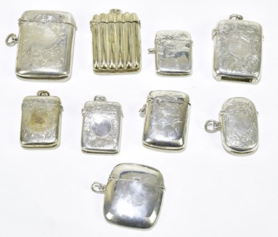 Lot 1140 - Six various hallmarked silver vesta cases and...