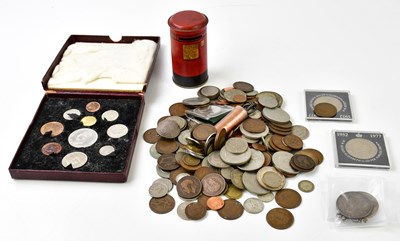 Lot 1474 - A quantity of coins including two Victorian...