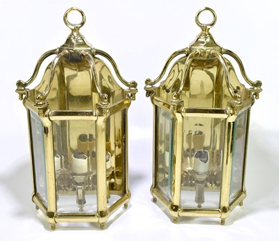 Lot 1198 - A pair of good quality modern brass wall...