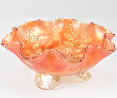 Lot 591 - A Fenton carnival glass bowl decorated with...