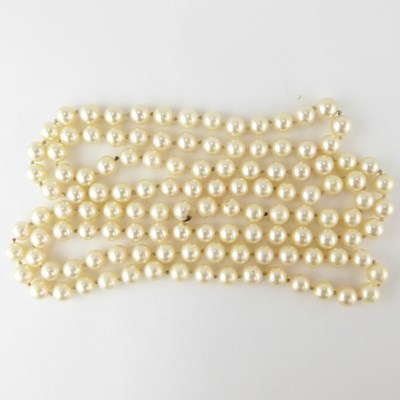 Lot 977 - A single strand of cultured pearls, length...