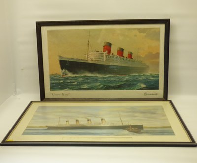 Lot 480 - A large print titled 'The Titanic at Queenstown Thursday 11th April 1912'