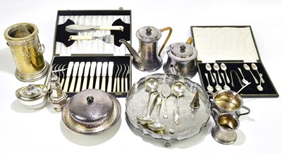 Lot 1029 - A collection of assorted silver plate to...
