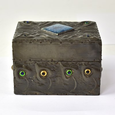 Lot 121 - An Arts & Crafts pewter cedar-lined box with...