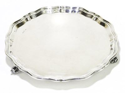 Lot 1072 - VINERS; a George V hallmarked silver salver...