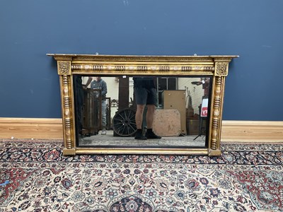 Lot 2372 - A 19th century gilt framed over mantel mirror,...