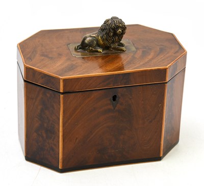 Lot 9 - A 19th century mahogany tea caddy with...