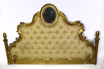 Lot 1722 - A reproduction gilt French headboard, the oval...
