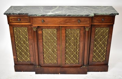 Lot 1527 - A reproduction mahogany breakfront chiffonier,...