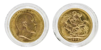 Lot 1406 - An Edward VII full sovereign, 1909,...