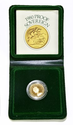 Lot 1400 - An Elizabeth II proof full sovereign, 1980,...