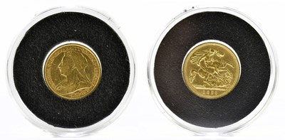 Lot 1444 - A Victorian half sovereign, old head, 1895,...