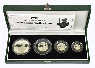 Lot 1455 - A cased 1998 silver proof Britannia collection...