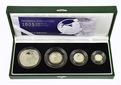 Lot 1456 - A cased Britannia collection 2005 silver proof...