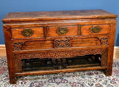 Lot 1007 - A mid-19th century Chinese elm and springwood...
