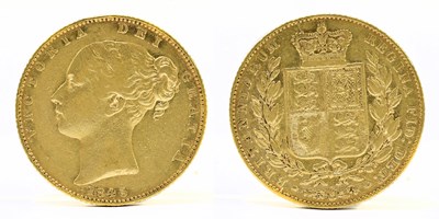Lot 1412 - A Victorian full sovereign, young head, shield...