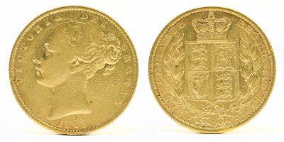 Lot 1416 - A Victorian full sovereign, young head, shield...