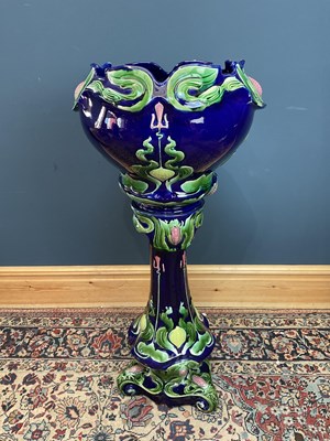 Lot 1620 - A 19th century Continental majolica jardinière...
