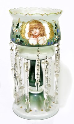 Lot 1794 - A Victorian painted and printed opaque table...