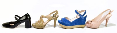 Lot 786 - PRADA; a pair of Calzature Donna patent...