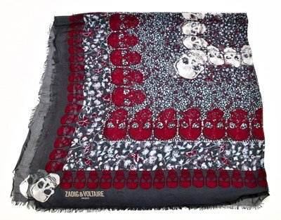Lot 631 - ZADIG & VOLTAIRE; a large cotton black, red...