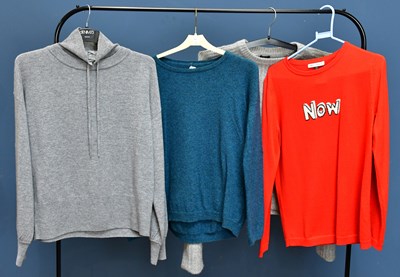 Lot 737 - JOSEPH; a 100% cashmere grey ribbed sweater,...