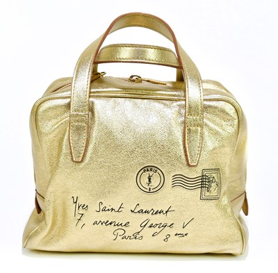 Lot 667 - YVES SAINT LAURENT; a soft gold leather Y-Mail...