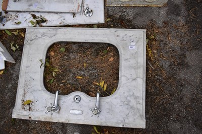 Lot 2301 - A marble washstand and basin, 85cm x 64cm.